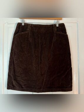 90s Eddie Bauer Dark Brown Corduroy Mini Skirt